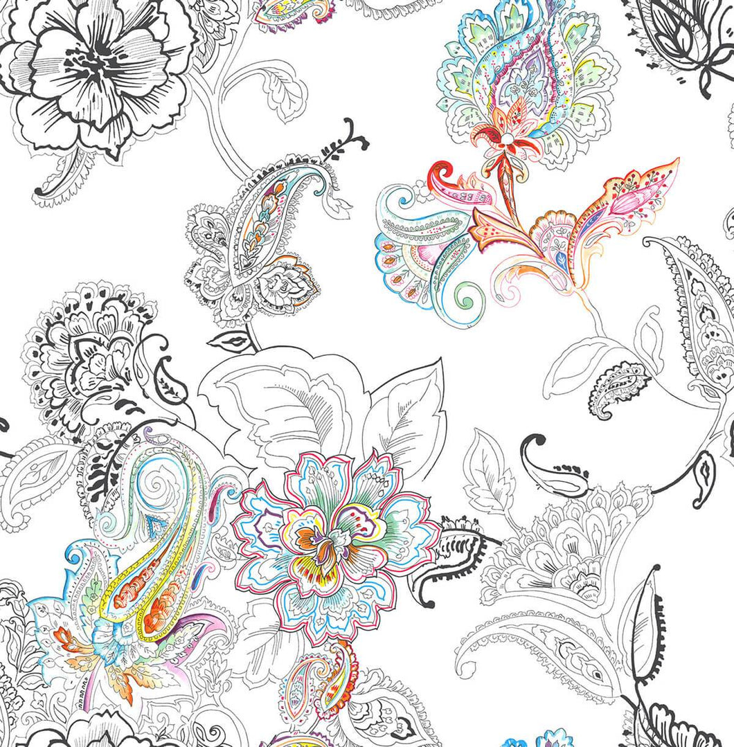 NextWall Multicolored Colorful Paisley NW33600 wallpaper