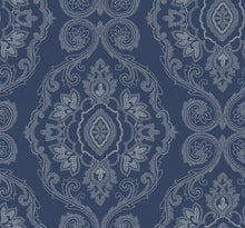 Load image into Gallery viewer, Seabrook Designs Nautical Blue Nautical Damask MB30300 wallpaper