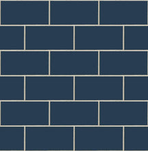 Load image into Gallery viewer, NextWall Navy Blue Retro Subway Tile NW37602 wallpaper