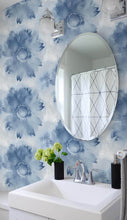 Load image into Gallery viewer, NextWall Navy Blue Watercolor Sunflower NW35602 wallpaper