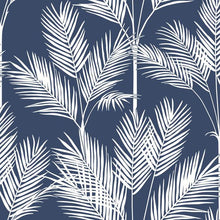 Load image into Gallery viewer, York Wallcoverings Navy King Palm Silhouette Wallpaper CV4407 wallpaper