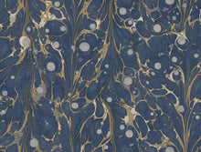 Load image into Gallery viewer, York Wallcoverings Navy Marbled Endpaper Peel and Stick Wallpaper PSW1113RL wallpaper