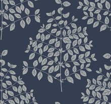 Load image into Gallery viewer, York Wallcoverings Navy/Silver Tender Wallpaper OS4251 wallpaper
