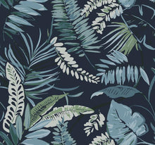 Load image into Gallery viewer, York Wallcoverings Navy Tropical Toss Wallpaper TC2621 wallpaper