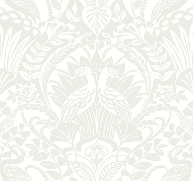 York Wallcoverings Neutral/White Egret Damask Wallpaper BW3931 wallpaper