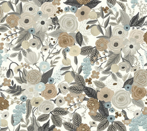 York Wallcoverings Off White/Brown Garden Party Peel and Stick Wallpaper PSW1199RL wallpaper