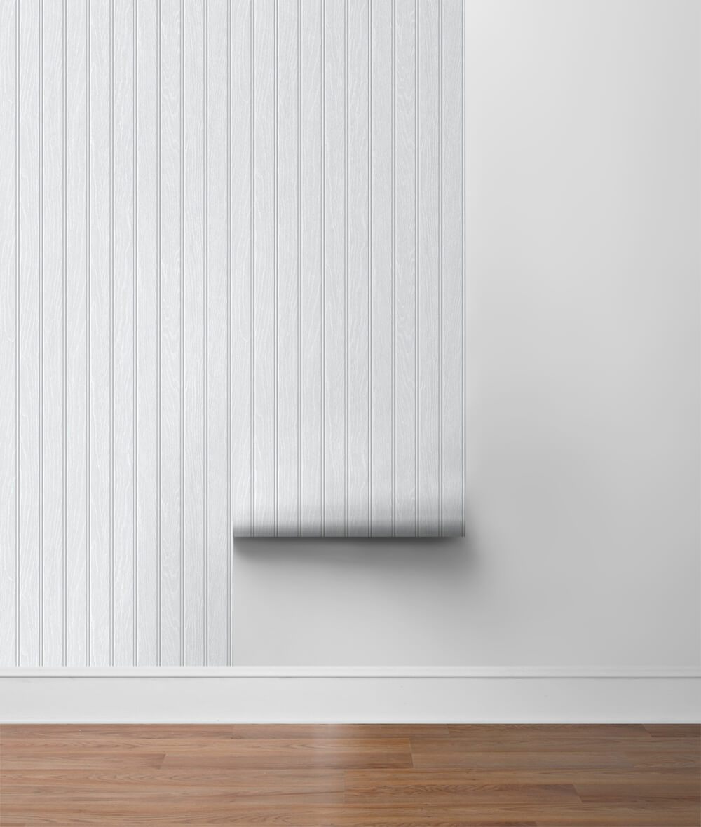NextWall Off-White & Pearl Gray Beadboard Wallpaper NW35800 wallpaper