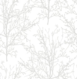 NextWall Pearl Gray Tree Branches NW36102 wallpaper