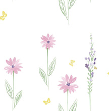 Load image into Gallery viewer, Seabrook Designs Pink and Green Daisy Field DA62601 wallpaper
