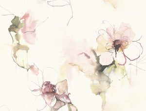 Wallquest/Seabrook Designs Pink Lemonade and Wine Anemone Watercolor Floral LW50001 wallpaper