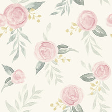 Load image into Gallery viewer, York Wallcoverings Pink Watercolor Roses Wallpaper MK1125 wallpaper