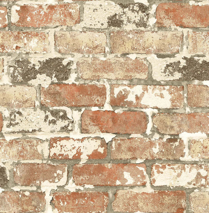 NextWall Red Brick & Charcoal Weathered Red Brick NW32301 wallpaper