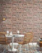 Load image into Gallery viewer, NextWall Red, Charcoal, &amp; Gray Distressed Red Brick NW31700 wallpaper
