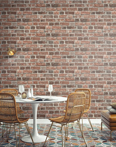 NextWall Red, Charcoal, & Gray Distressed Red Brick NW31700 wallpaper