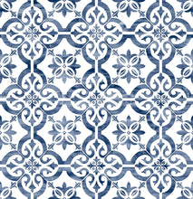 Load image into Gallery viewer, Lillian August/NextWall Riviera Blue Porto Tile LN21200 wallpaper