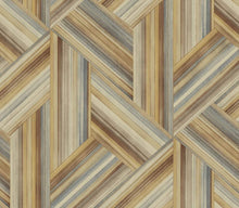 Load image into Gallery viewer, Wallquest/Seabrook Designs Saddle Brown and Steel Geo Inlay LW50102 wallpaper