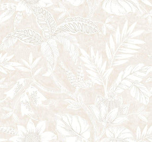 Wallquest/Seabrook Designs Sand Dune and Brushed Taupe Rainforest Leaves RY30200 wallpaper
