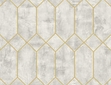 Load image into Gallery viewer, Wallquest/Seabrook Designs Silver Birch and Metallic Gold Geo Faux LW51602 wallpaper