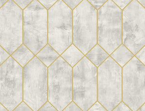 Wallquest/Seabrook Designs Silver Birch and Metallic Gold Geo Faux LW51602 wallpaper