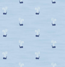 Load image into Gallery viewer, Seabrook Designs Sky Blue and Navy Tiny Whales DA60300 wallpaper