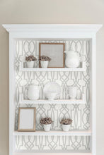 Load image into Gallery viewer, NextWall Soft Gray &amp; White Soft Gray Deco Lattice NW31508 wallpaper