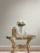 Load image into Gallery viewer, York Wallcoverings Taupe Petite Ogee Wallpaper DM5025 wallpaper