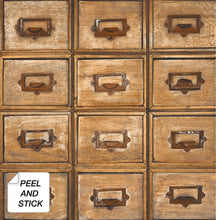 Load image into Gallery viewer, NextWall Tawny Library Card Catalog NW35505 wallpaper