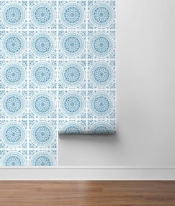 NextWall Teal & Blue Mandala NW35102 wallpaper