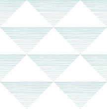 Load image into Gallery viewer, Seabrook Designs Teal Geo Stripe DA61901 wallpaper