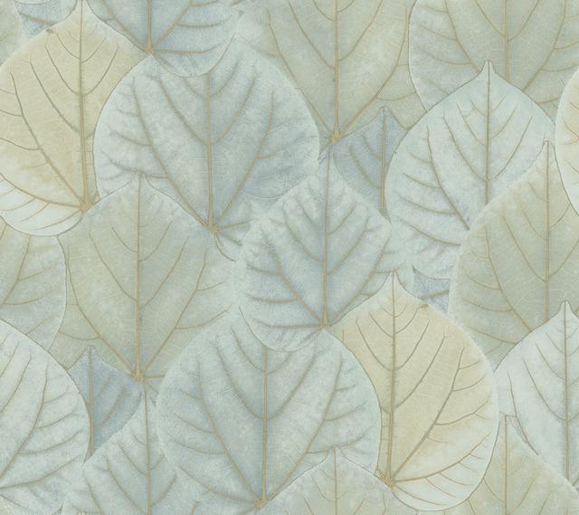 York Wallcoverings Turquoise Leaf Concerto Wallpaper OS4241 wallpaper