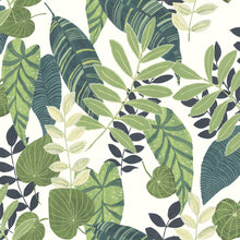 Load image into Gallery viewer, Wallquest/Seabrook Designs Viridian and Dill Tropicana Leaves RY30902 wallpaper