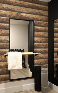 NextWall Walnut Log Cabin NW33905 wallpaper