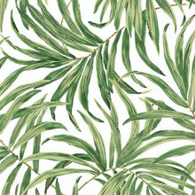 Load image into Gallery viewer, York Wallcoverings White/Green Bali Leaves Wallpaper AT7050 wallpaper