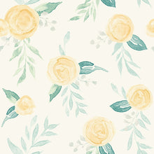 Load image into Gallery viewer, York Wallcoverings Yellow Watercolor Roses Wallpaper MK1125 wallpaper